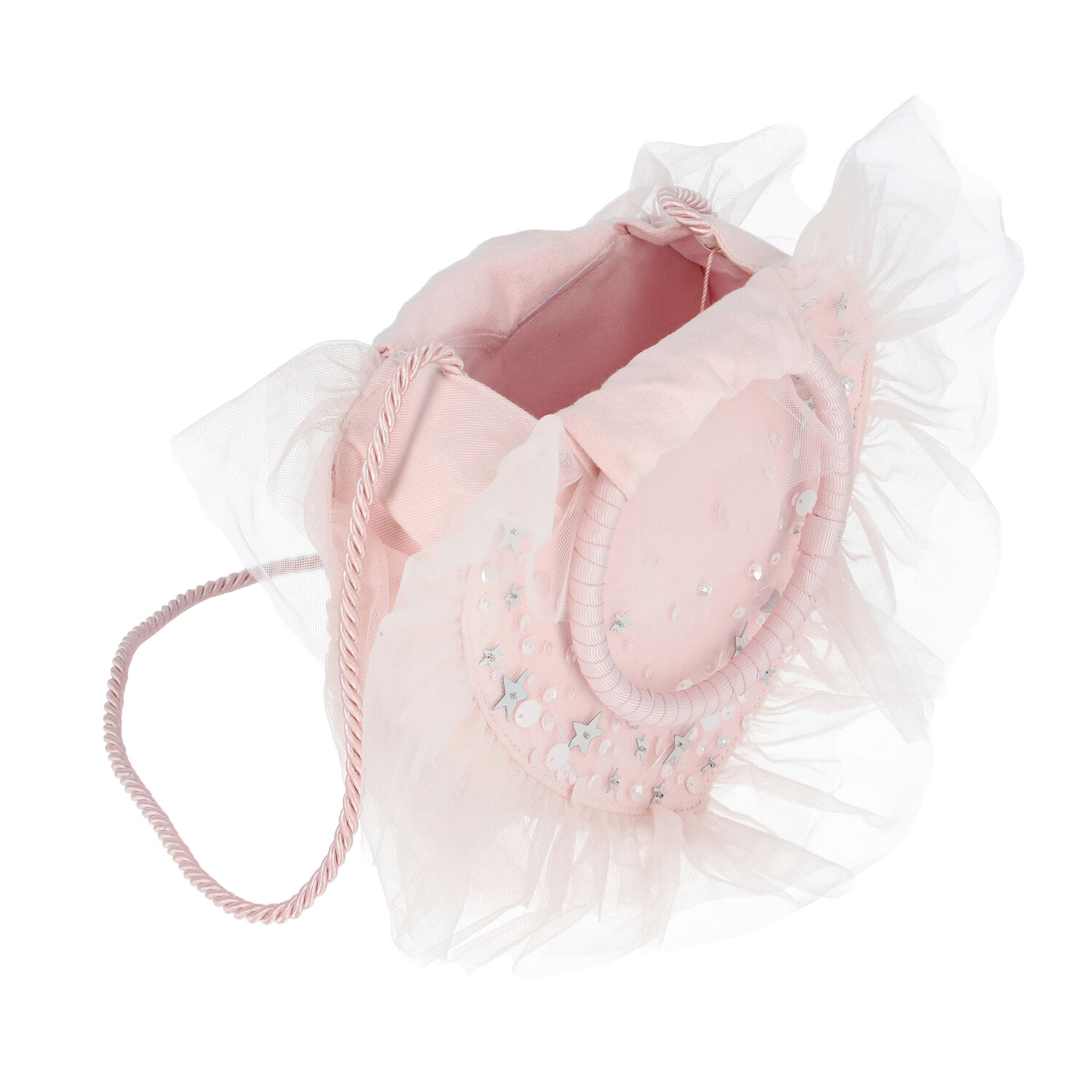 Girls Pink Heart Embellished Handbag, 1, hi-res